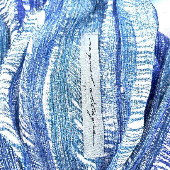 Raquel Allegra Spring 2018 Designer Blue Cotton Linen Midi Tank Dress 0 - Picture 4 of 11